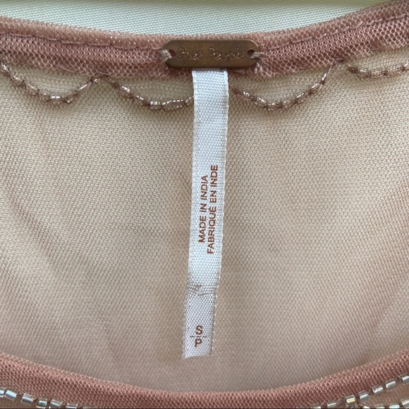 Free People Pink Beaded Embellished Slip Dress - Picture 6 of 10